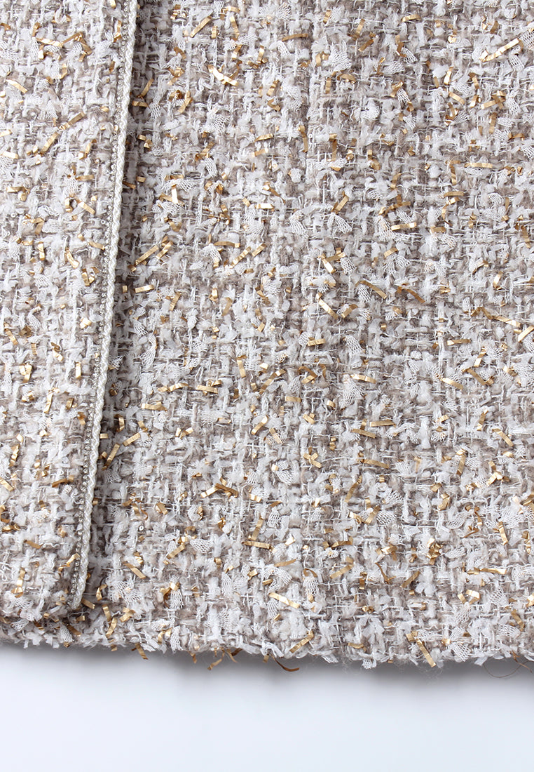 Champagne Bijou Tweed Robe