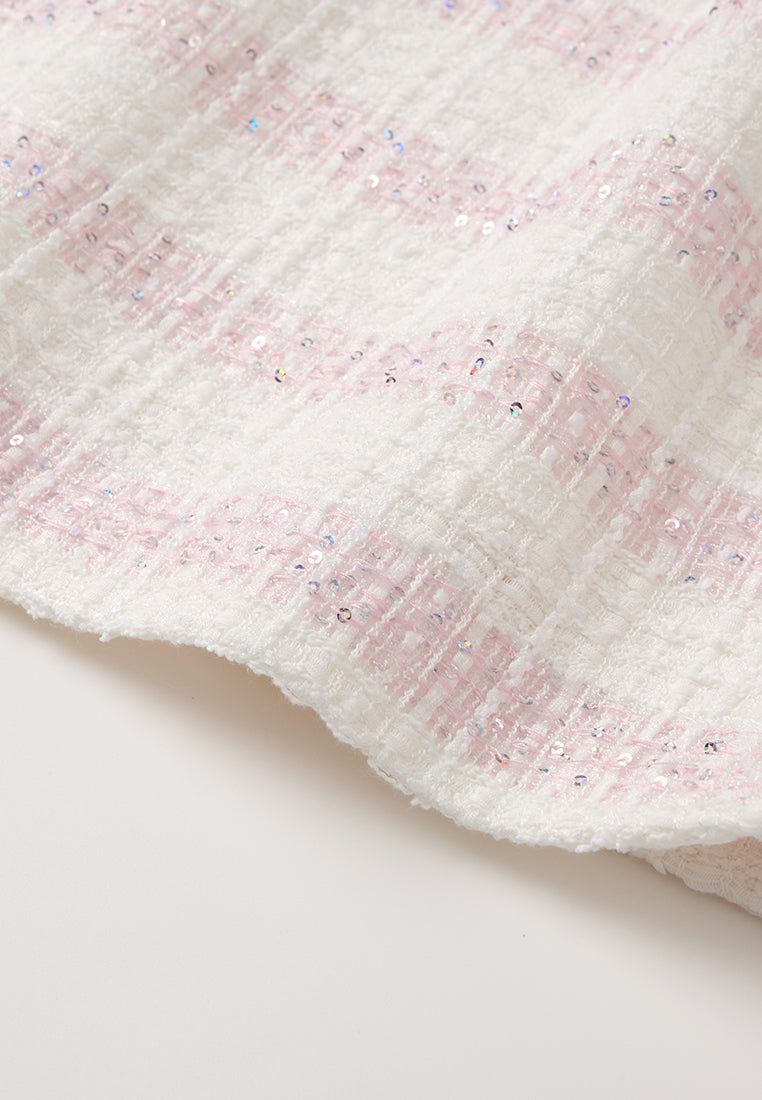 Embellished Stripped Tweed Dress