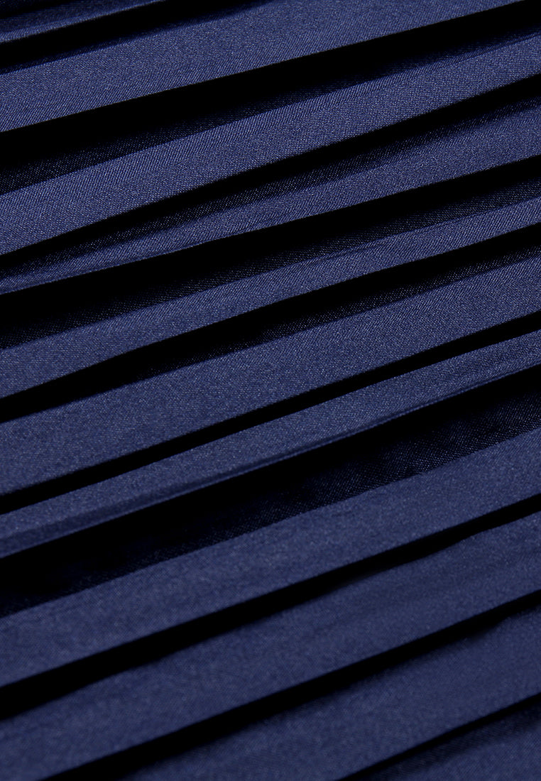 Midnight Blue Pleated Skirt
