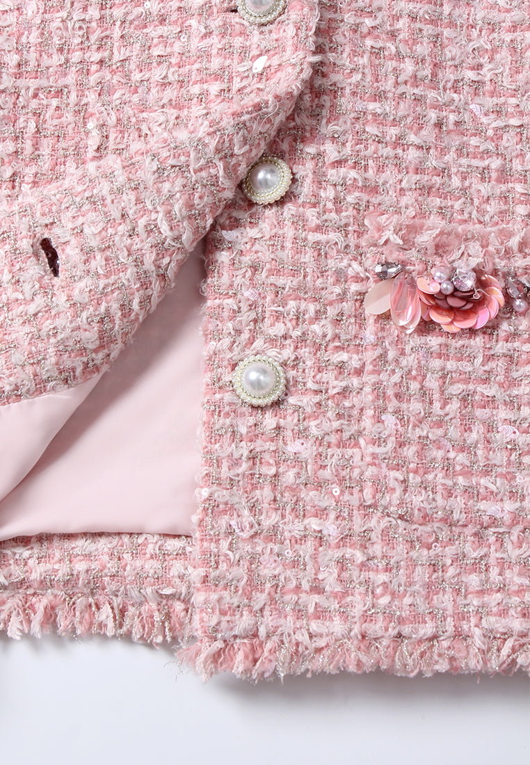 Fleur-Embellished Tweed Jacket