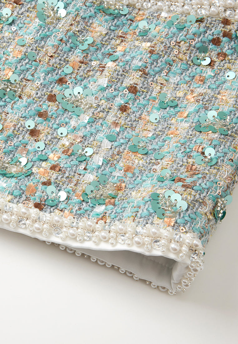 Panelled Pearl-trim Jacket