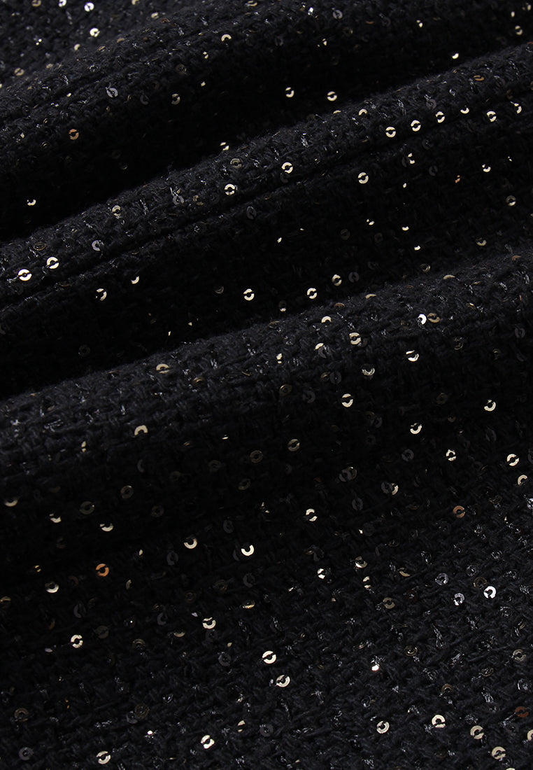 Frayed Lurex-trim Sleeveless Coat