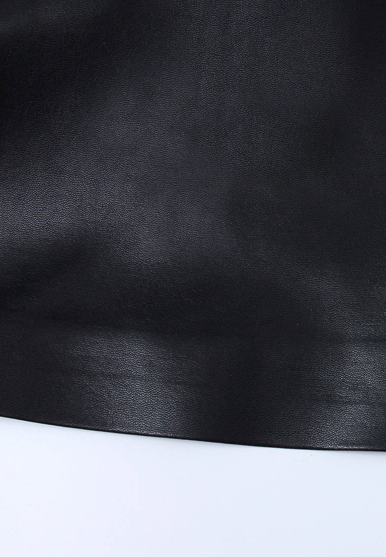 Velours Astra Buttoned Leather Jacket