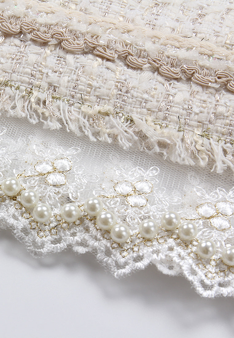 Ivory Tweed Elegance Dress