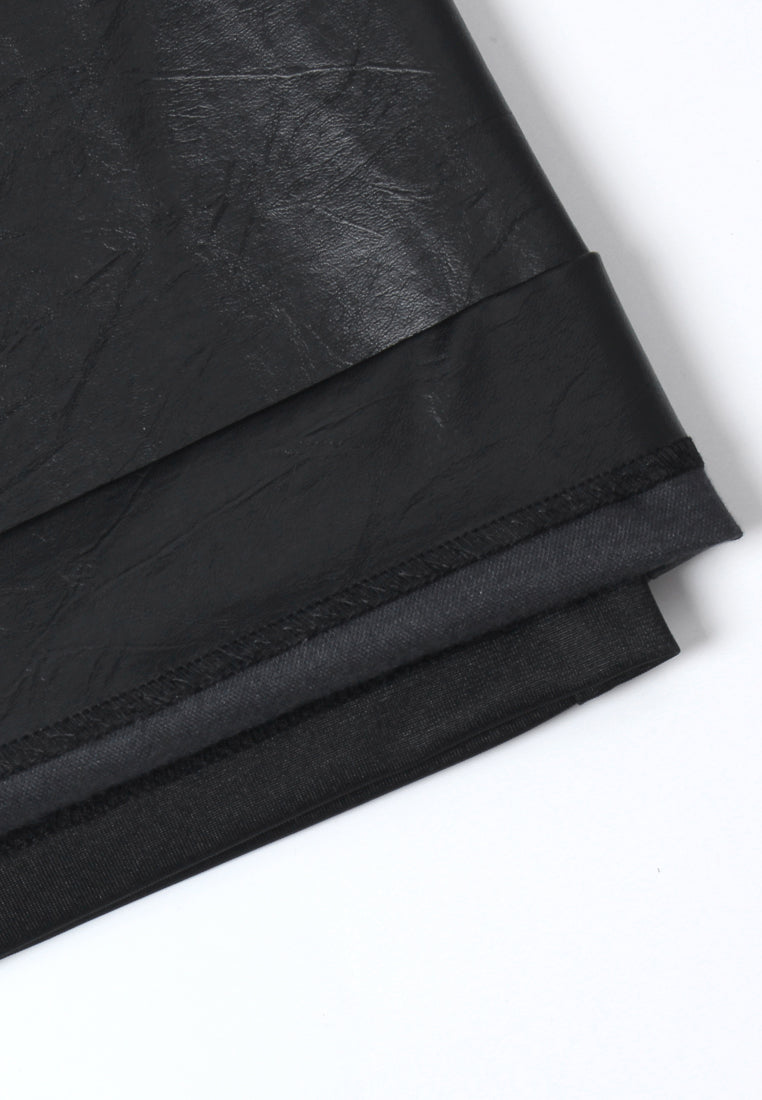 Noir Cuir Wide-Leg Trousers