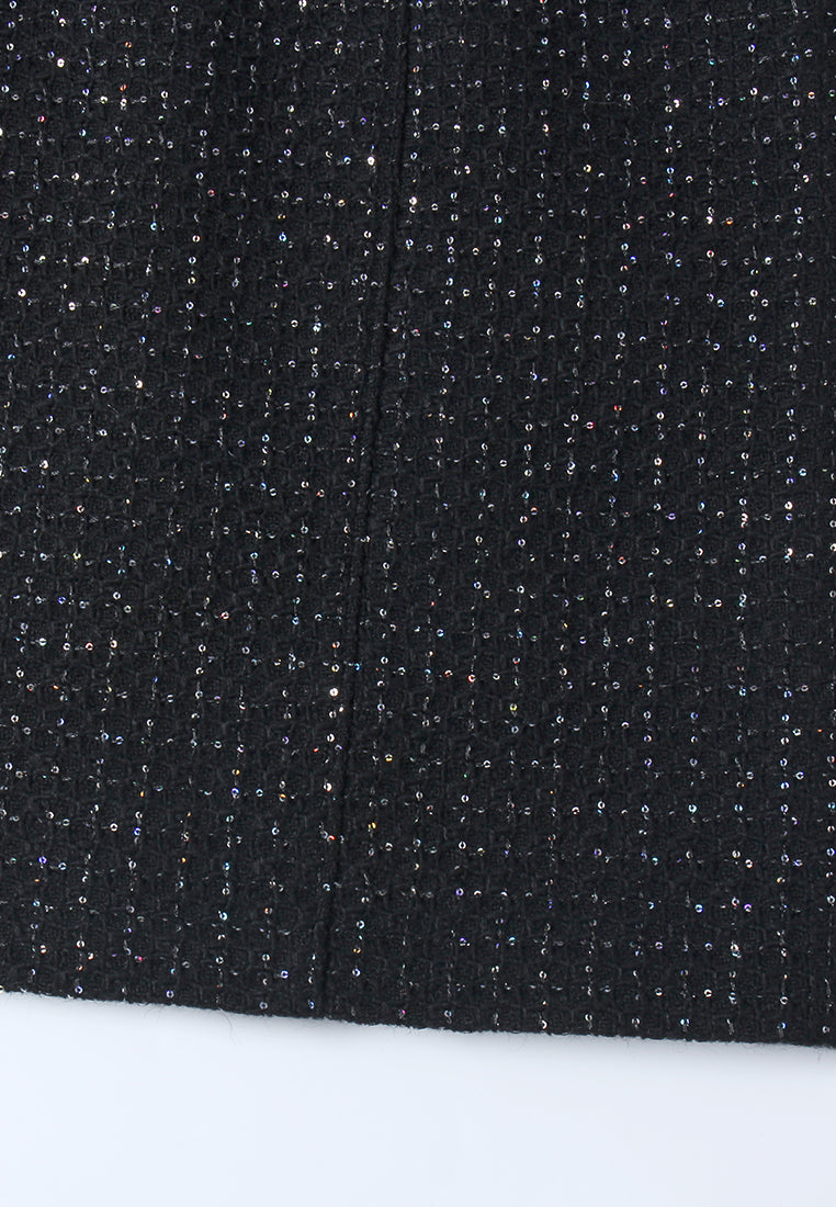 Céleste Grid Speckled Tweed Dress