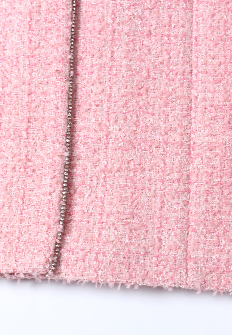 Rose Chaîne Tweed Robe