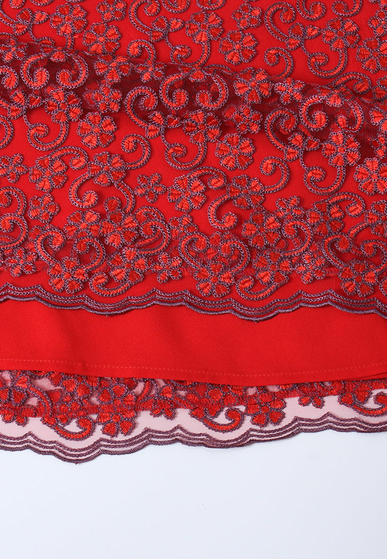 Rosette Vale High-Neck Dress