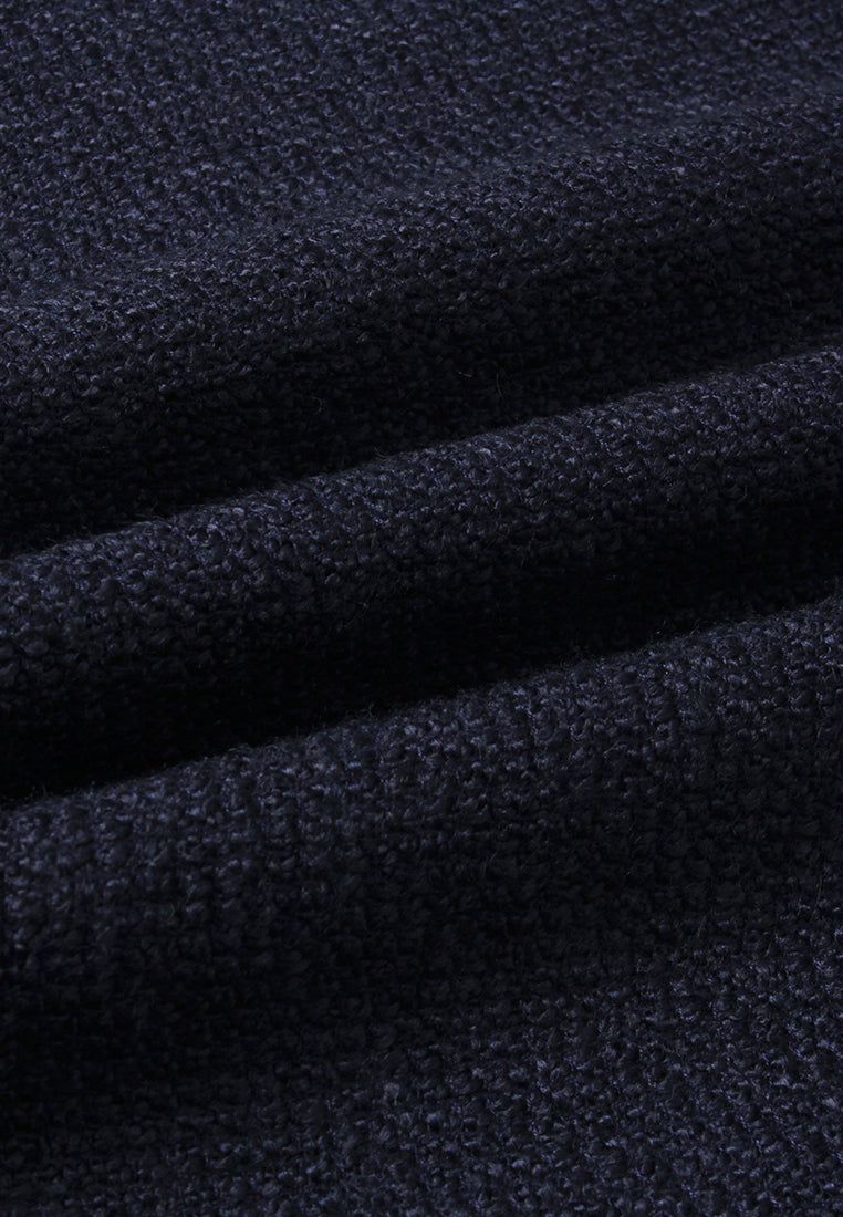 Lueur Embellished Neckline Tweed Dress