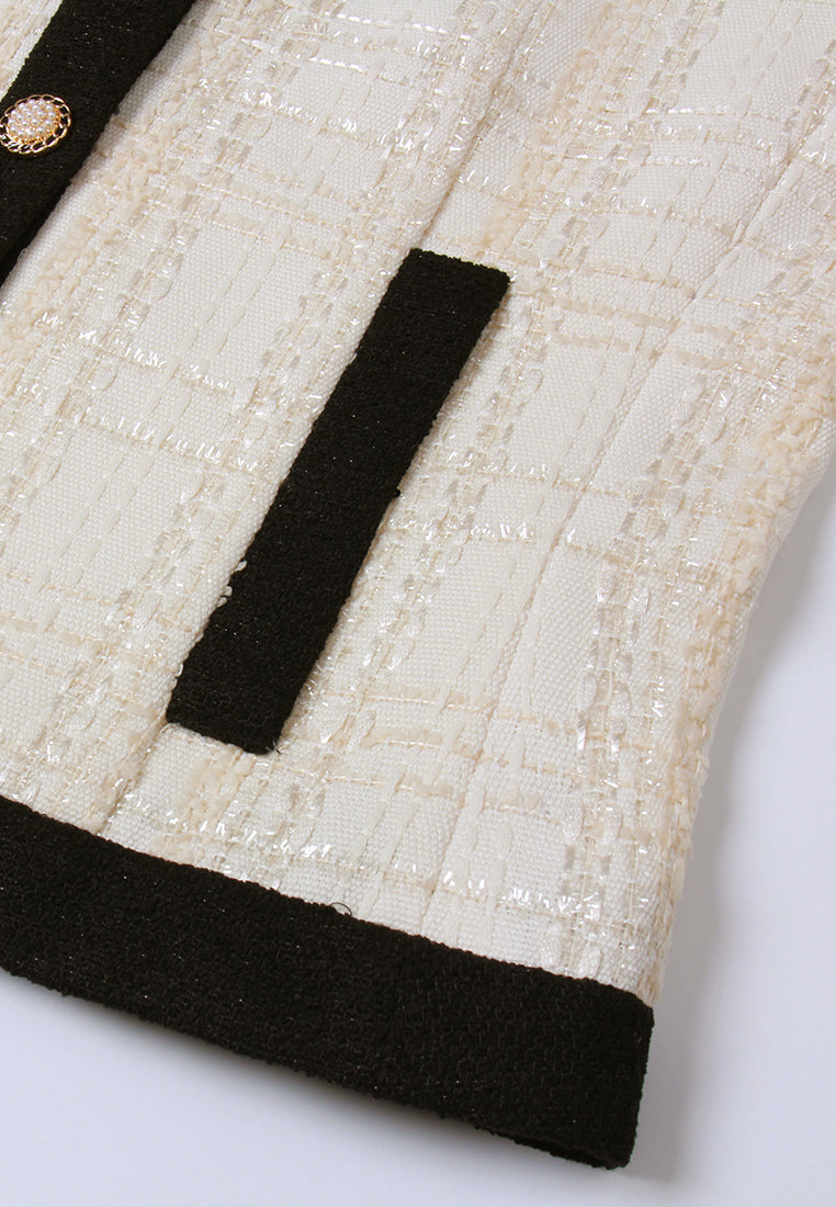 Lurex-Checked Tweed Jacket