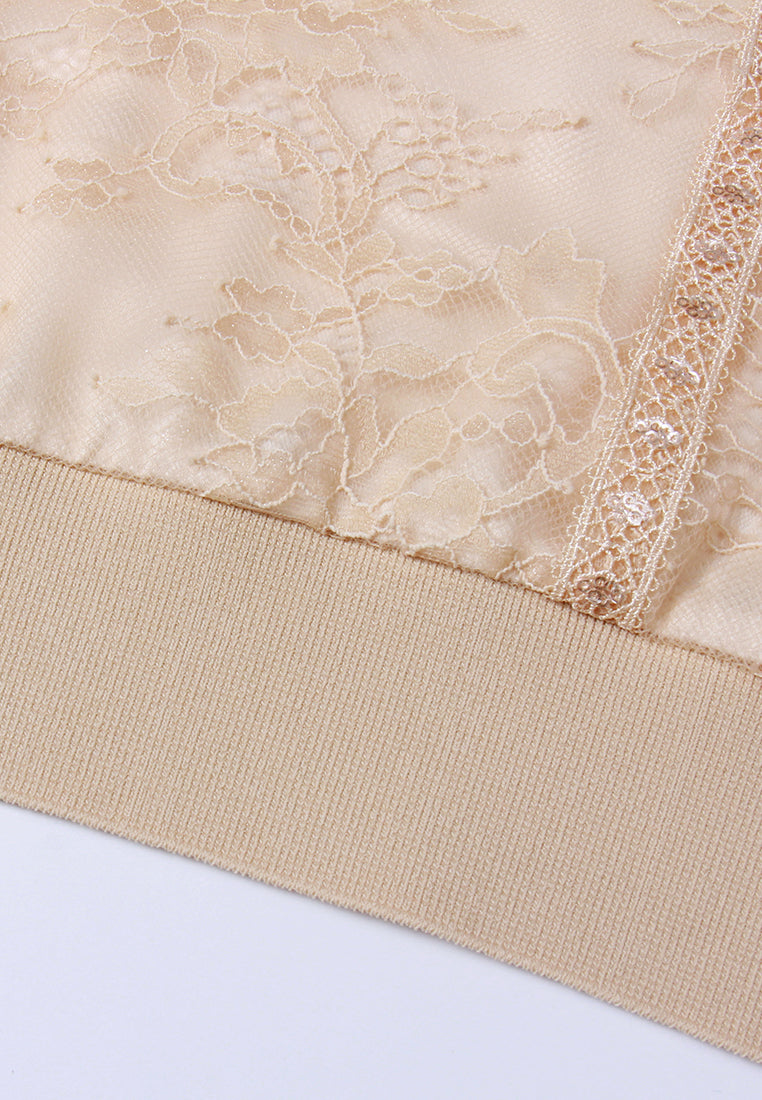 Panelled Mesh Lace Sweatshirt