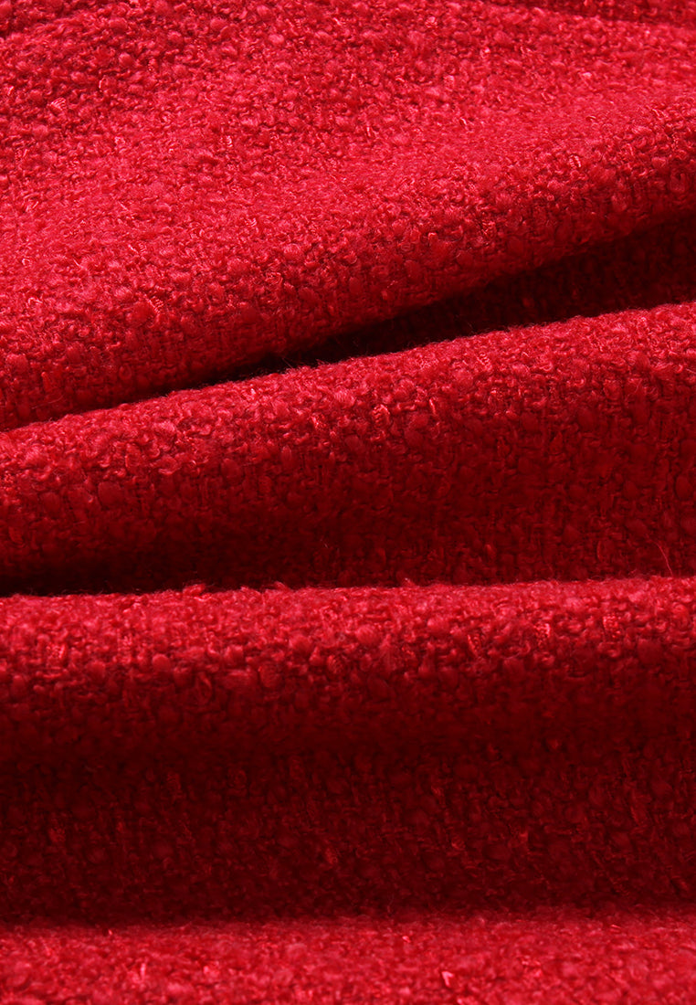 Scarlet Crest Trim Tweed Blazer