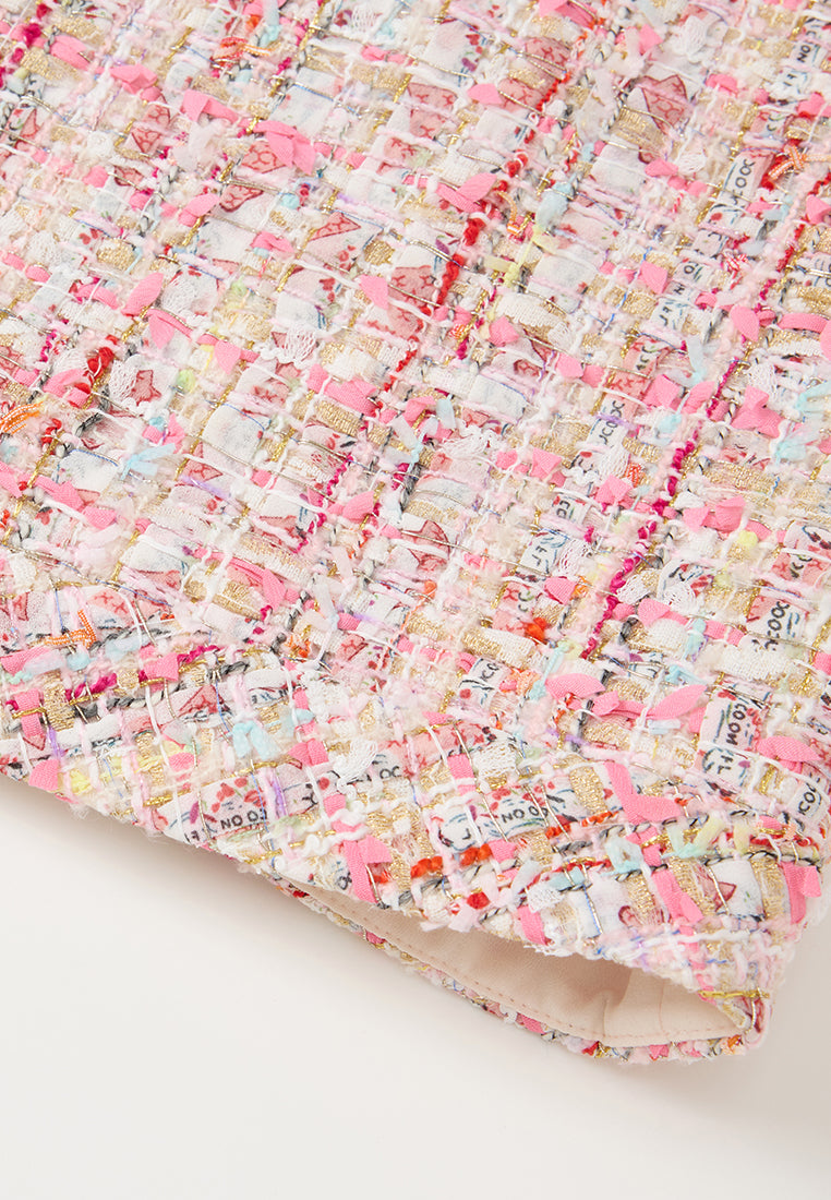 Mixed-media Woven Welt-pocket Dress