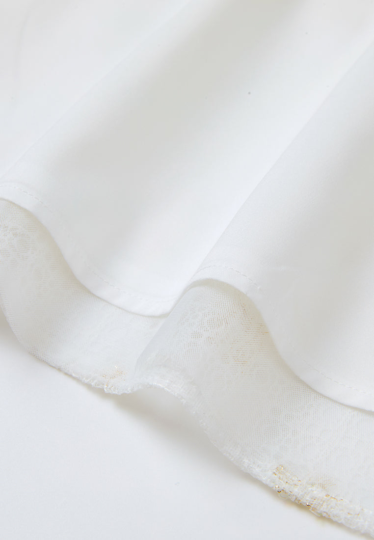 Lace-trim Lurex-detail Mesh-lace Dress