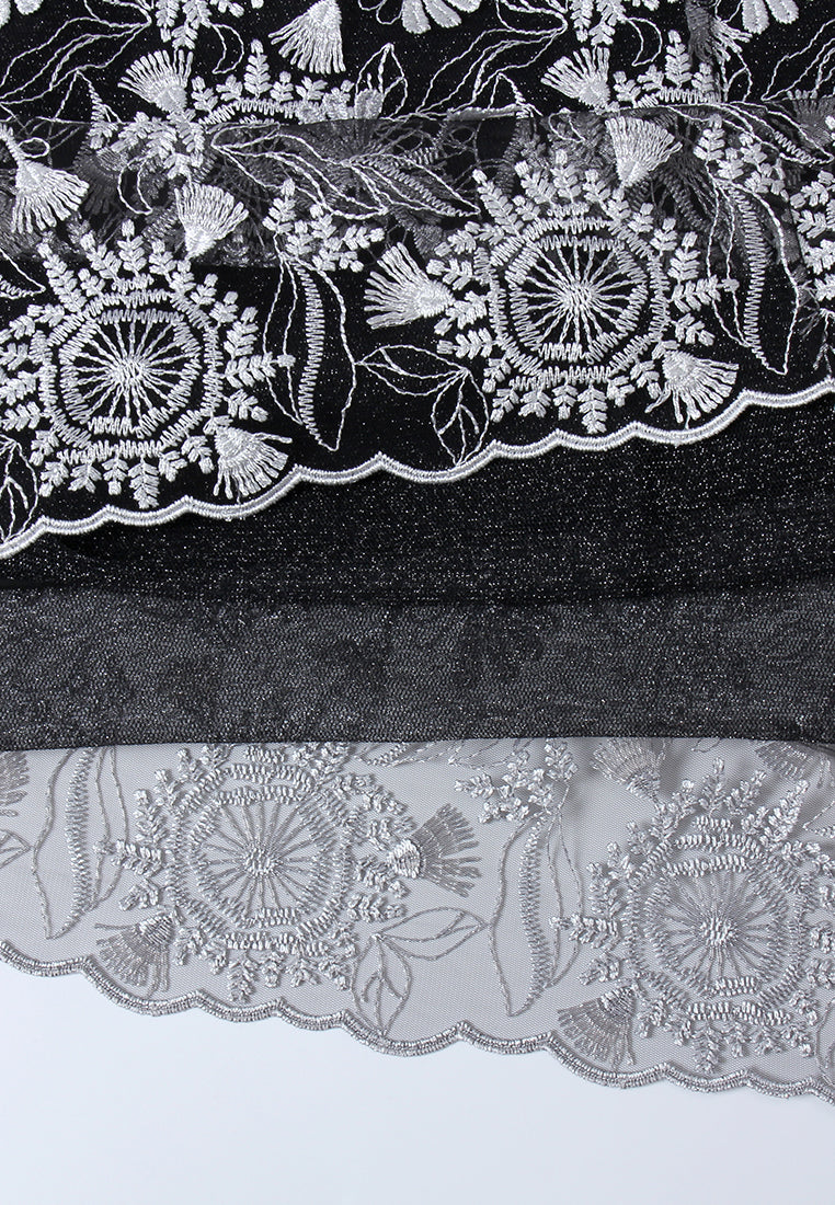 Midnight Bloom Peplum Dress