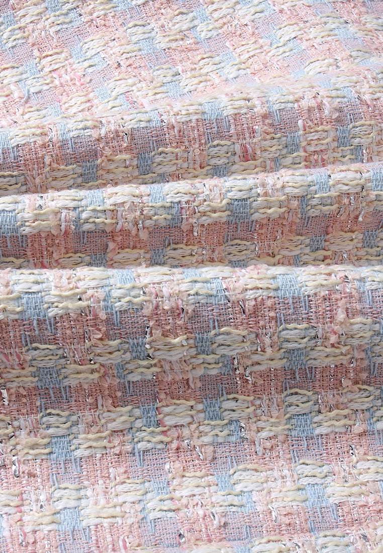 Éclat Pastel Tweed Zip Dress