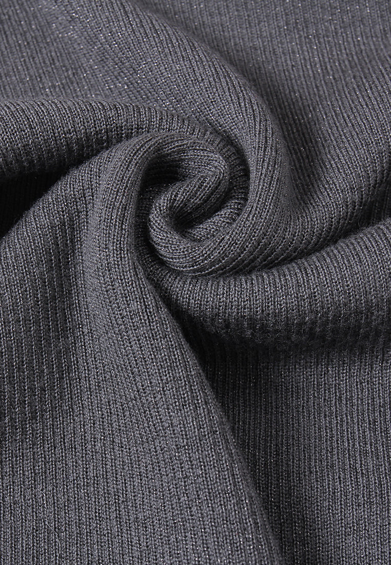 Ribbed Turtleneck Knit Sweater