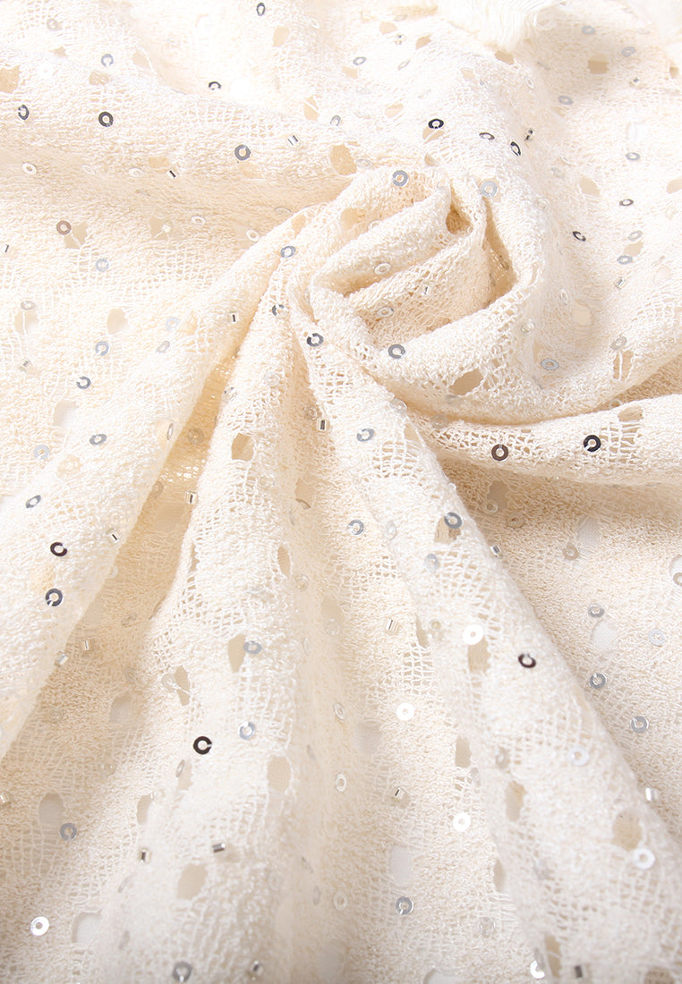 Embellished Bow Sequin Blouse