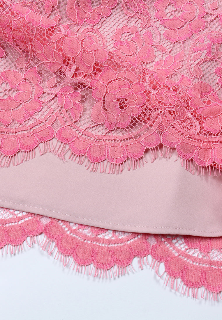 Blush Elegance Lace Skirt