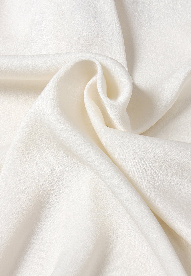 Embellished High-Neck Pleated Blouse