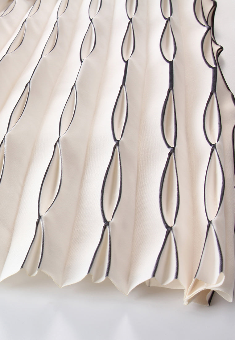 Ivory Optique Plissé Skirt