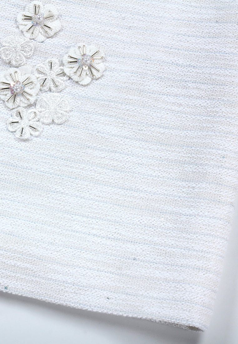 Ivory Peony Embellished Dress