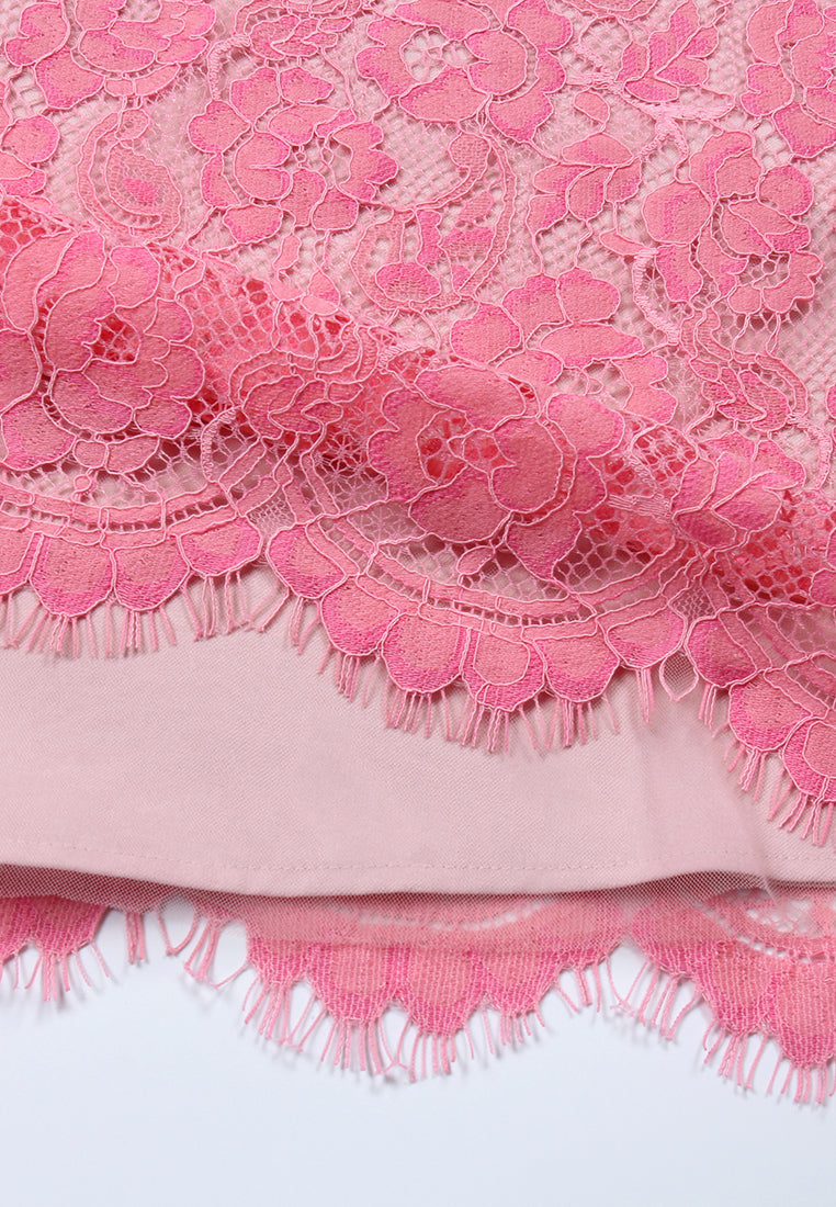 Blush Elegance Lace Dress