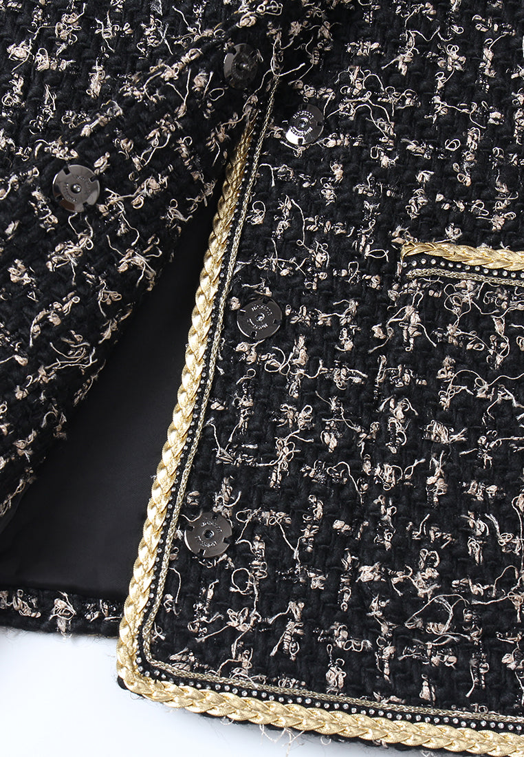 Lumière Contrast Trim Mandarin Coat