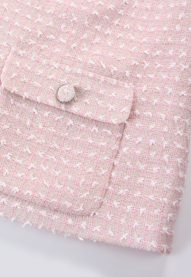 Rosé Lumière Tweed Vest