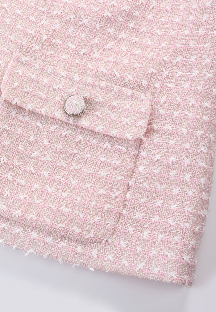 Rosé Lumière Tweed Vest
