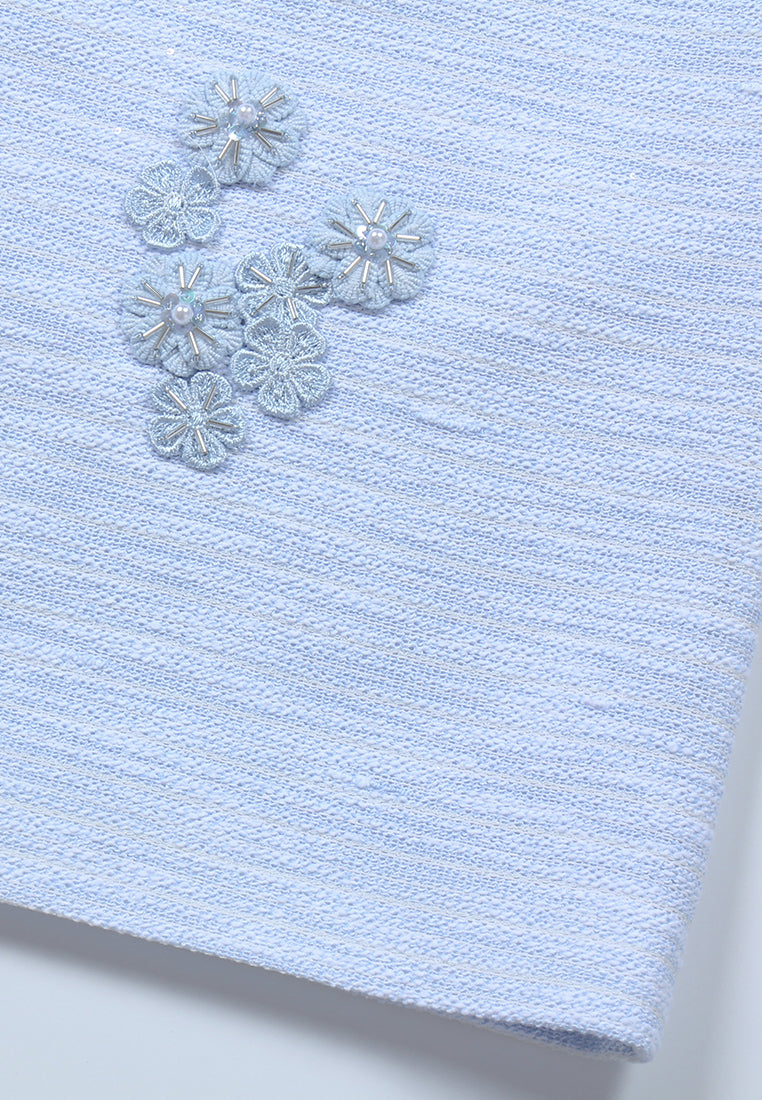 Azure Peony Embellished Dress