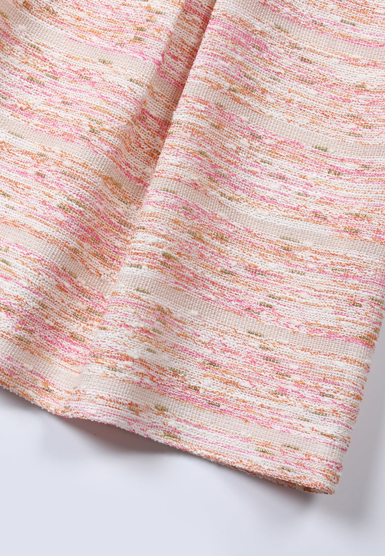 Baby Pink Weave Pleated Skirt