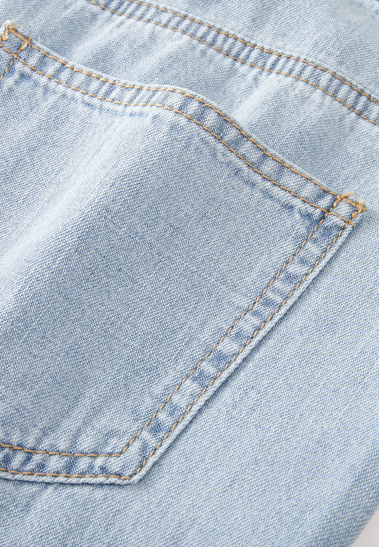 Tweed Eembellished Straight-leg Jeans
