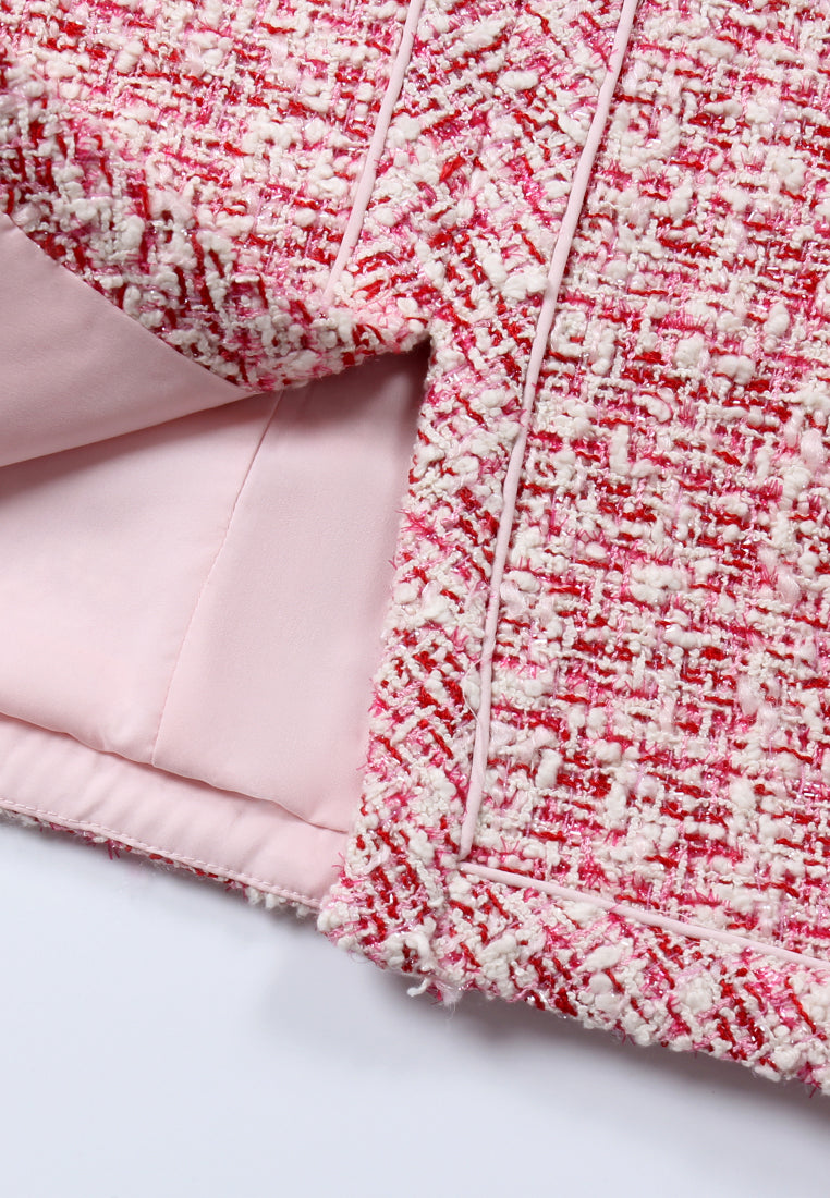 Crimson Weave Pocket Dress