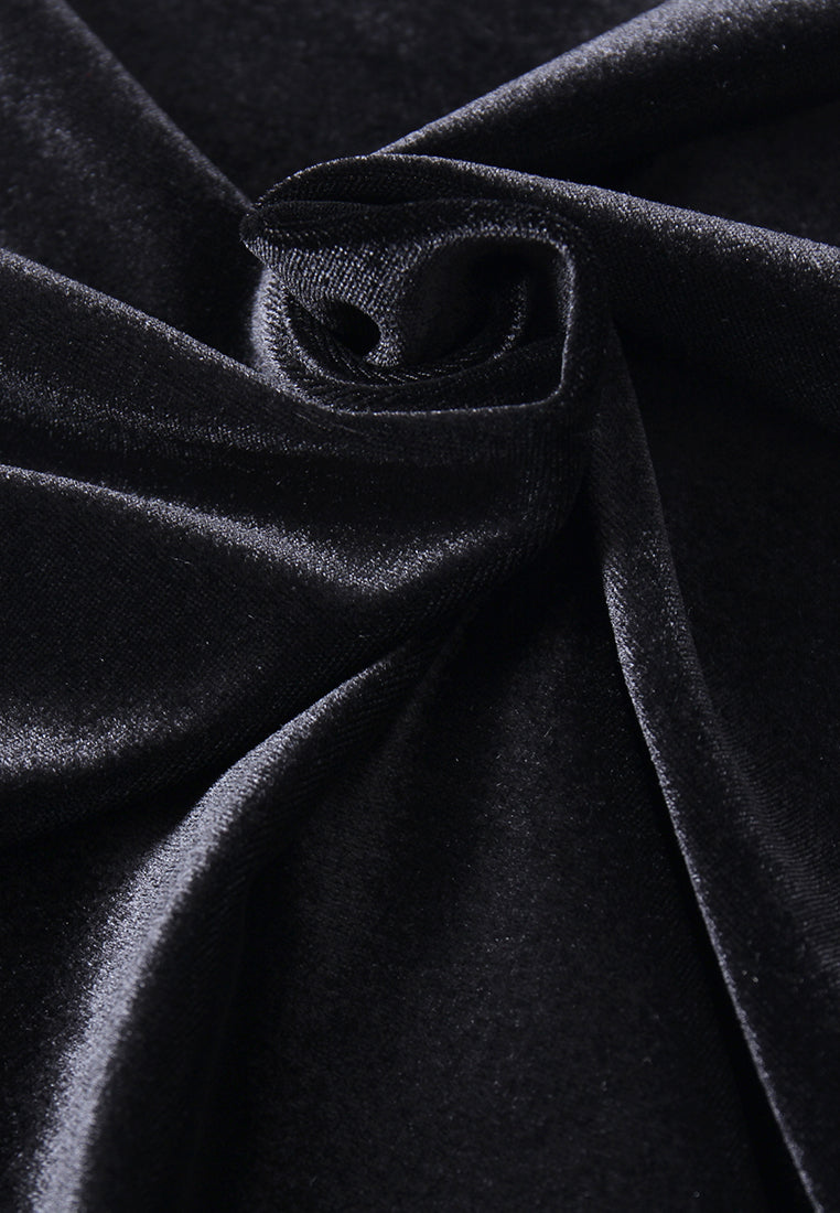 Noir Velours Mock Neck Top