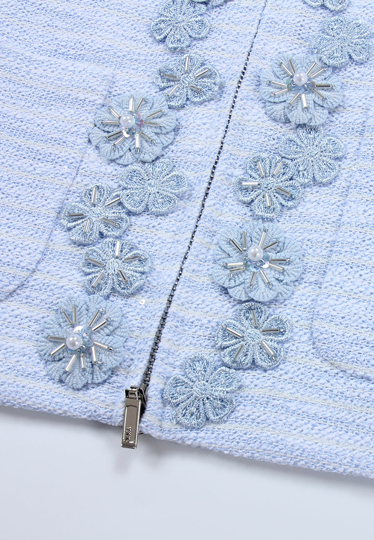 Azure Peony Embellished Jacket