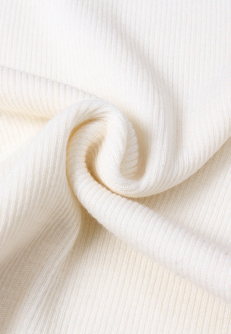 Ribbed Turtleneck Knit Sweater