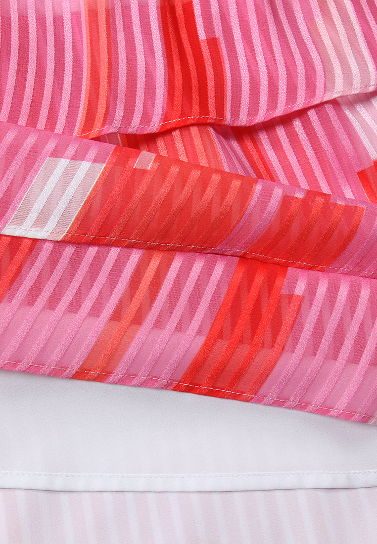 Fuchsia Flux Tiered Skirt