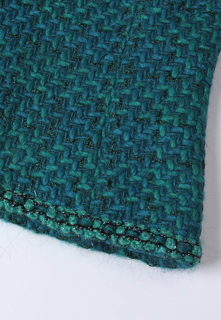 Crystal-button Tweed Cropped Jacket