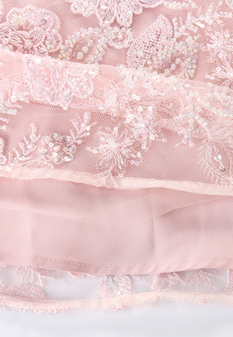 Rosé Dentelle Jardin Dress