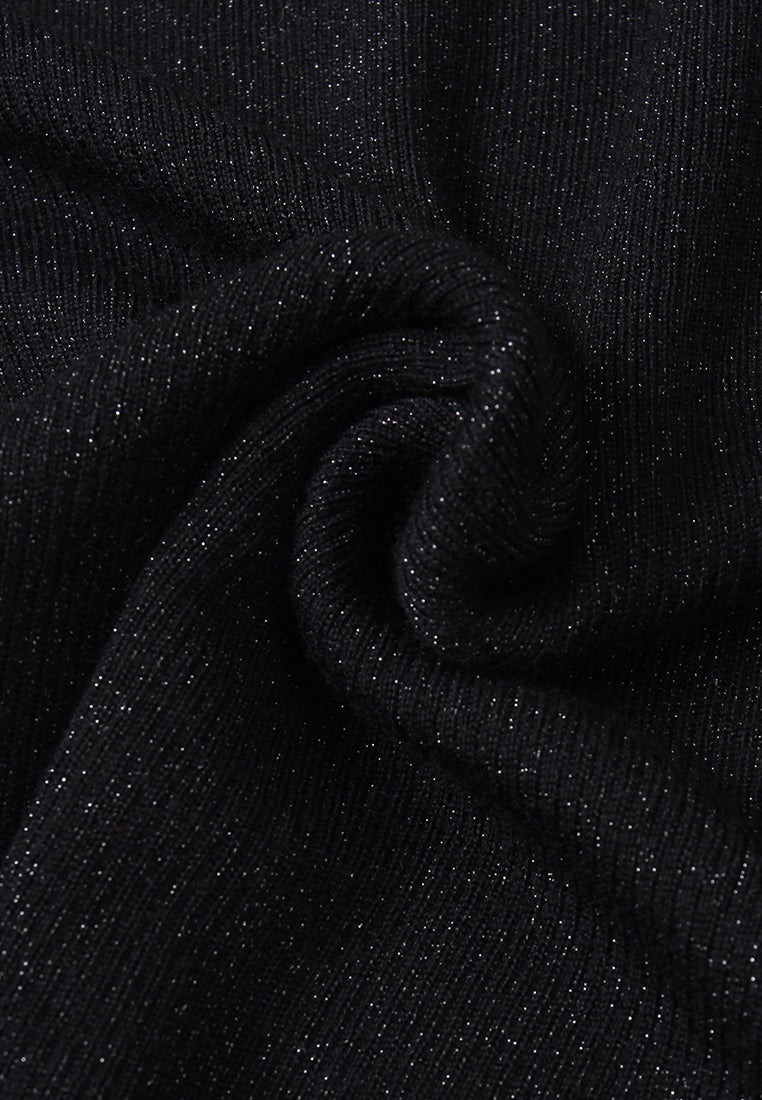 Ribbed Turtleneck Knit Sweater