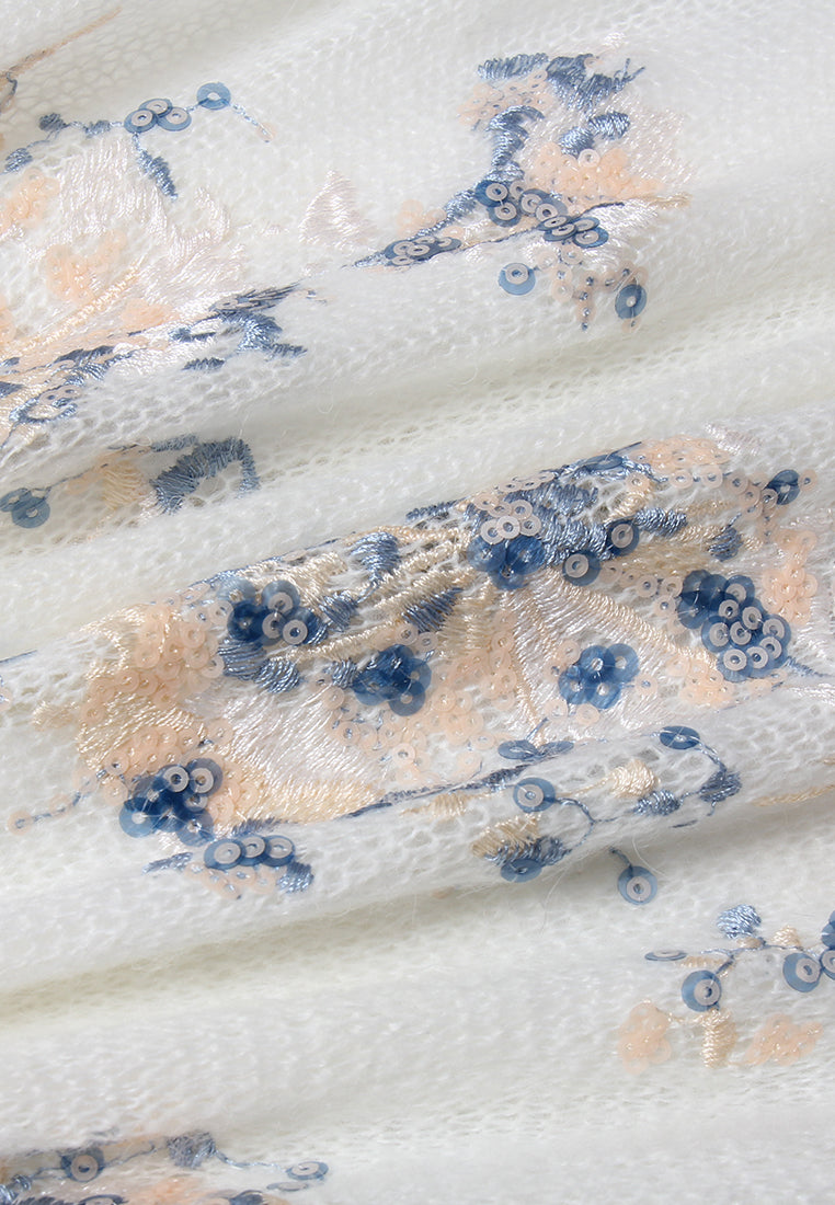 Embellished Floral-motif Sweatshirt