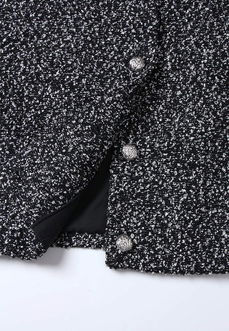 Speckle Texture Cropped Blouse