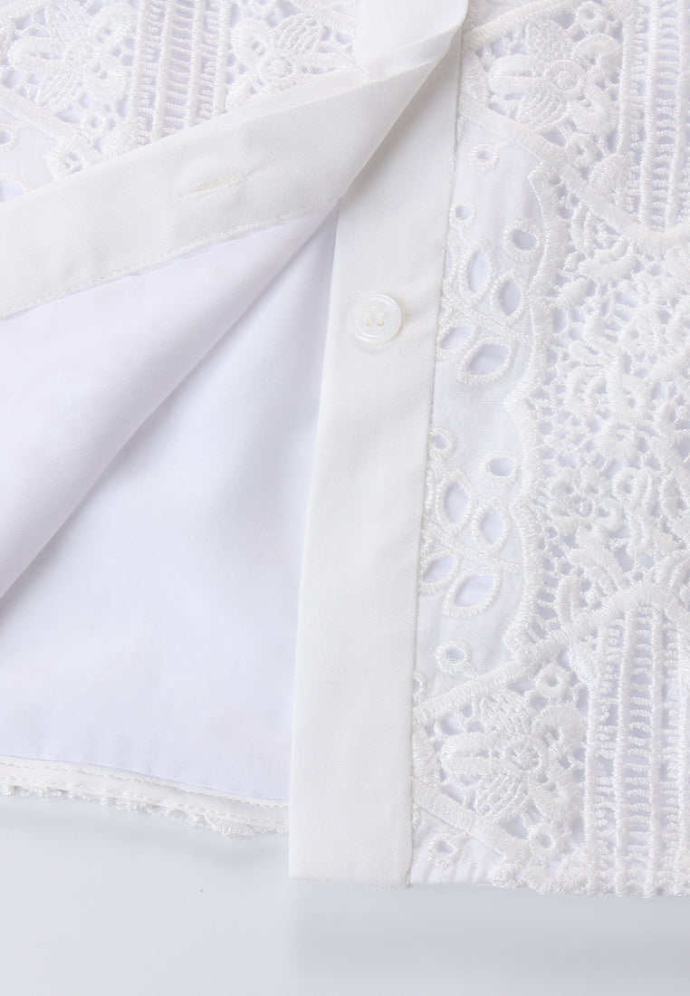 Ivory Dentelle Fleuris Blouse