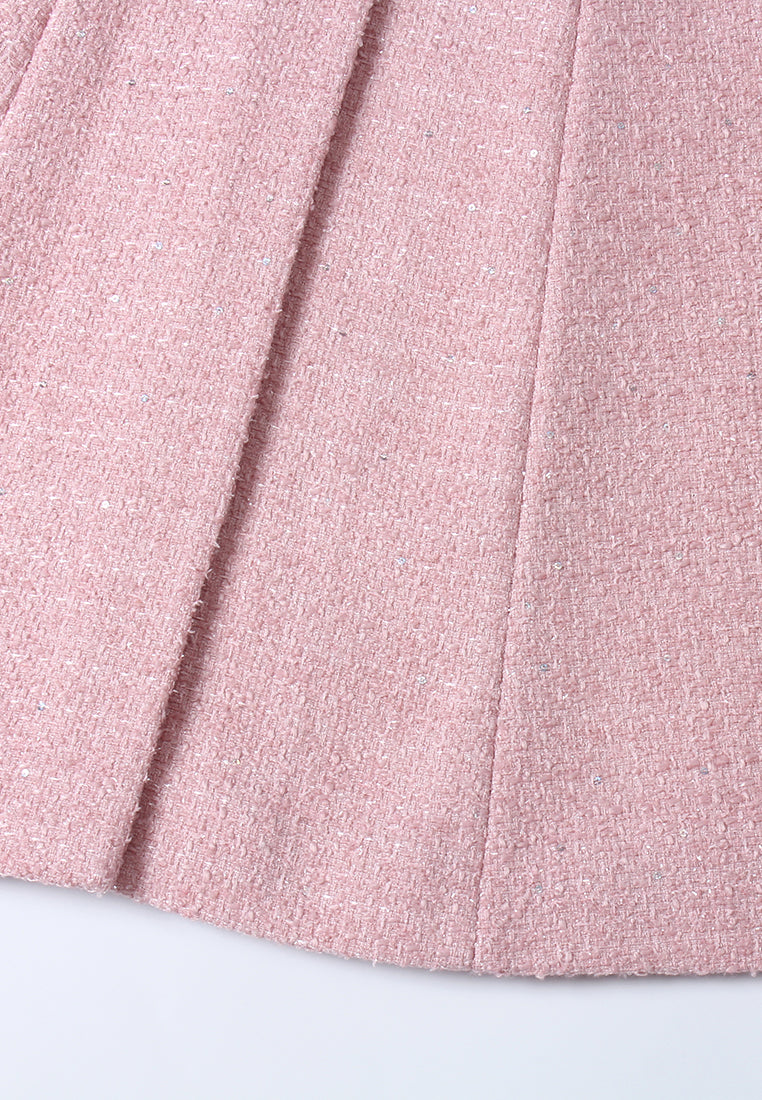 Éclat Bijou Belted Tweed Dress