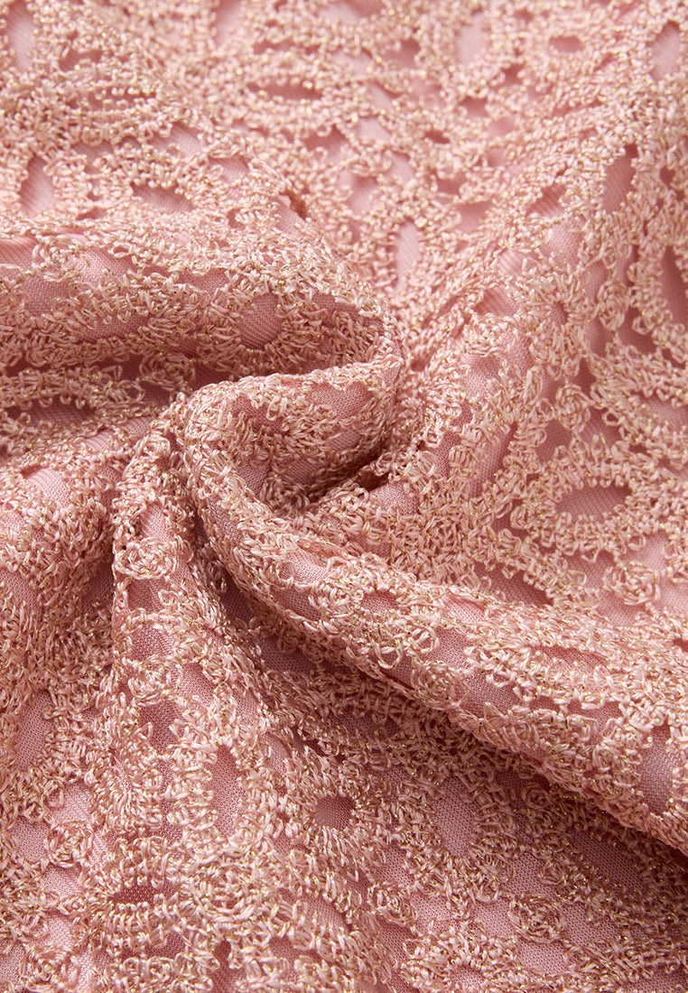 Crochet-lace Crystal-trim Sweatshirt