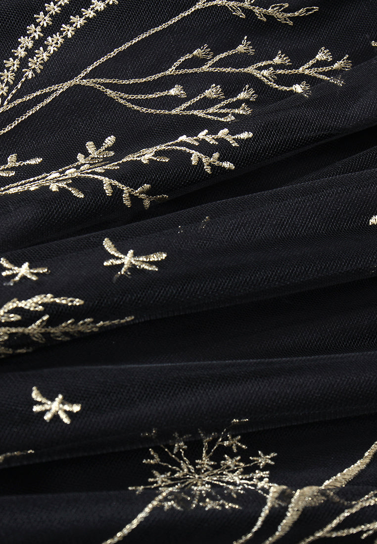 Broderie Dorée Tulle Blouse