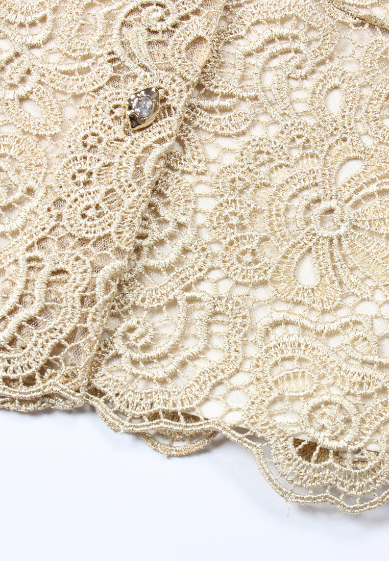 Champagne Lace Embellished Blouse