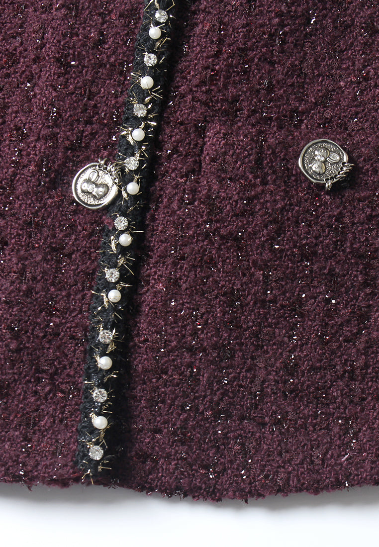 Bordeaux Bijou Trim Jacket