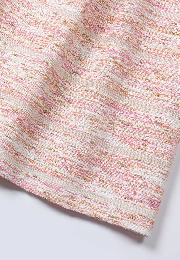 Baby Pink Weave Tweed Dress